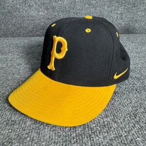 Nike True Pittsburgh Pirates Fitted Baseball Cap Hat Black Yellow Logo Men 7 1/4